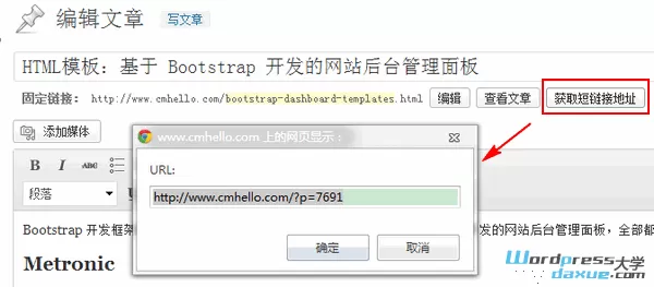 WordPress主题开发中给自定义文章类型添加短链接